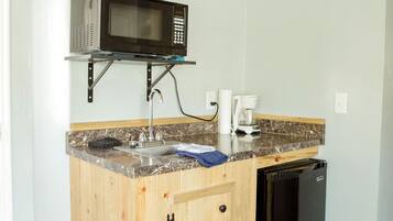 Fridge, microwave, coffee/tea maker