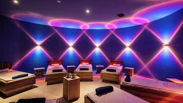Sauna, steam room, body treatments, hot stone massages