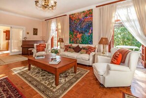 Smart TV, fireplace, DVD player, books - Cape Dutch Villa with swimming pool, large garden and trampoline (Cape Town)