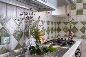 Frigorifero, forno, piano cottura, pentole/stoviglie/utensili