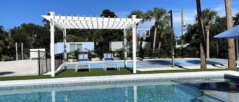 Outdoor pool, a heated pool