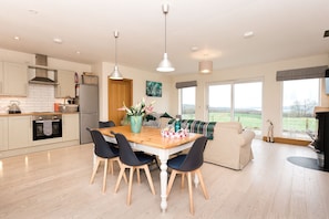 Fridge, microwave, dishwasher, high chair
