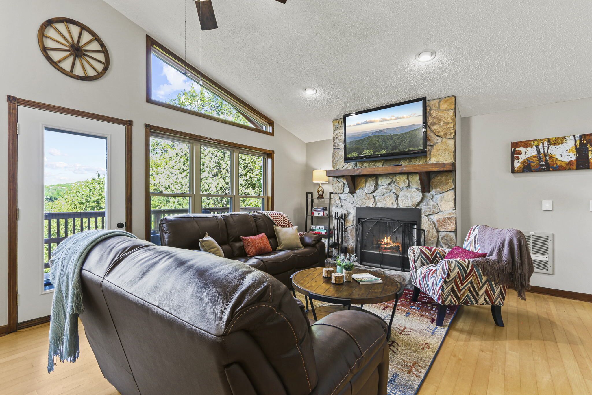 Smart TV, fireplace, video games, foosball