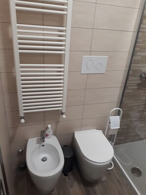 Dusche, Haartrockner, Bidet, HandtĂŒcher