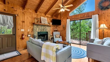 Smart TV, chimenea y videojuegos