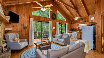 Smart TV, fireplace, video games