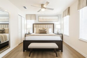 10 habitaciones, escritorio y tabla de planchar con plancha 