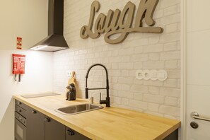 Estúdio urbano | Cozinha privada | Geladeira, micro-ondas, máquina de café expresso, cafeteira/chaleira
