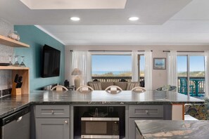 Fridge, microwave, oven, stovetop - DS204 Ocean-Front Condo with Pool and Ocean Views! (Nags Head)