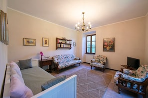 Televisión 21 pulgadas con canales de televisión por cable, chimenea