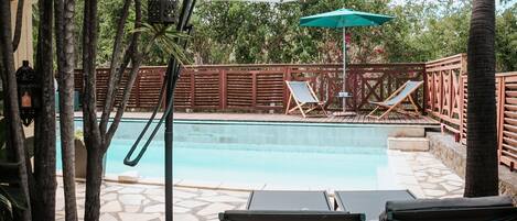 Outdoor pool, a heated pool