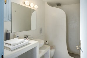 Ducha, secador de pelo, toallas