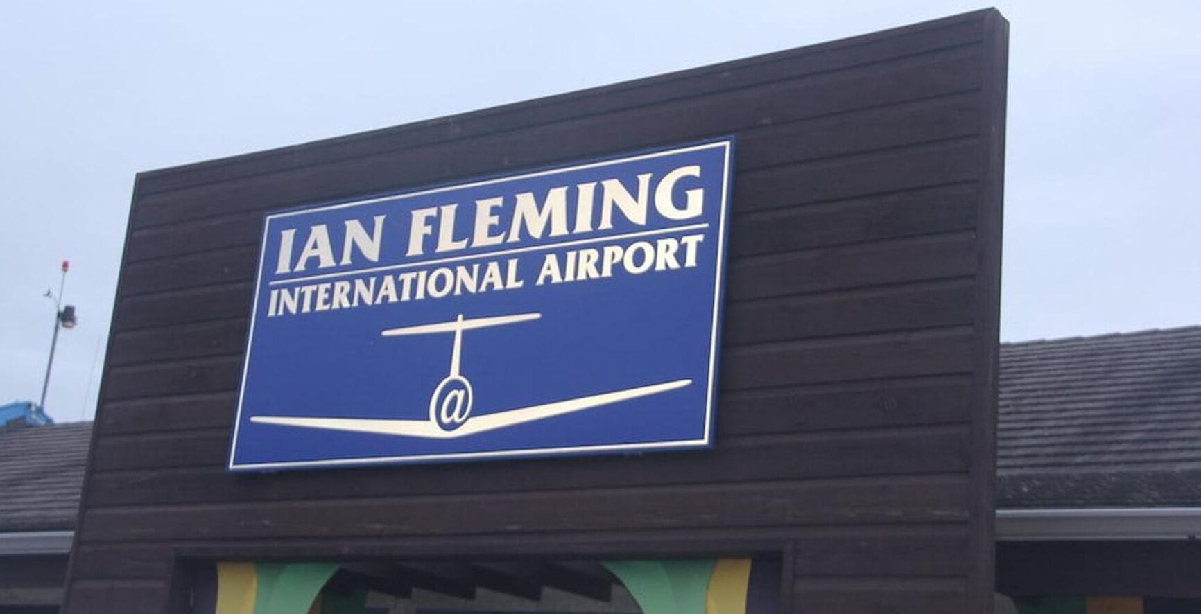 A sign for Ian Fleming International Airport.