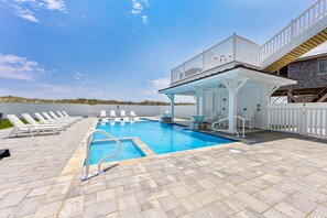 Outdoor pool, a heated pool - Premier Oceanfront Estate w/ Pool, Hot Tubs, Elevator, Theater, and Much More (Hatteras)