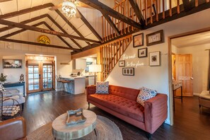 Smart TV, fireplace, video games, books