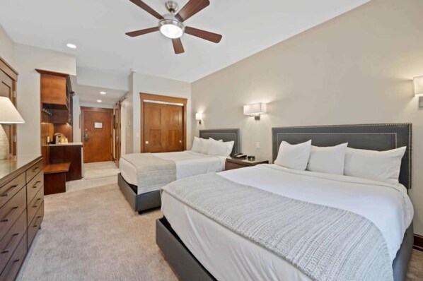 Iron/ironing board, travel crib, WiFi, bed sheets