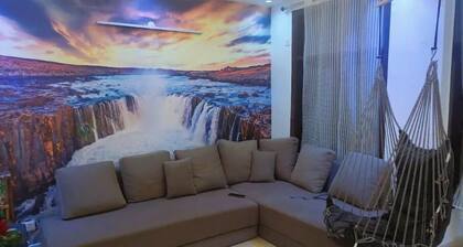Red Theme room with Terrace in 3bhk near Saket