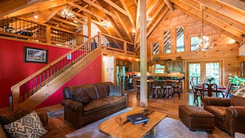 Smart TV, fireplace, DVD player, books