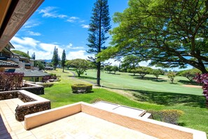 From your lanai, watch the day unfold gently across a canvas of shade, sun, and the hush of a fairway in bloom    