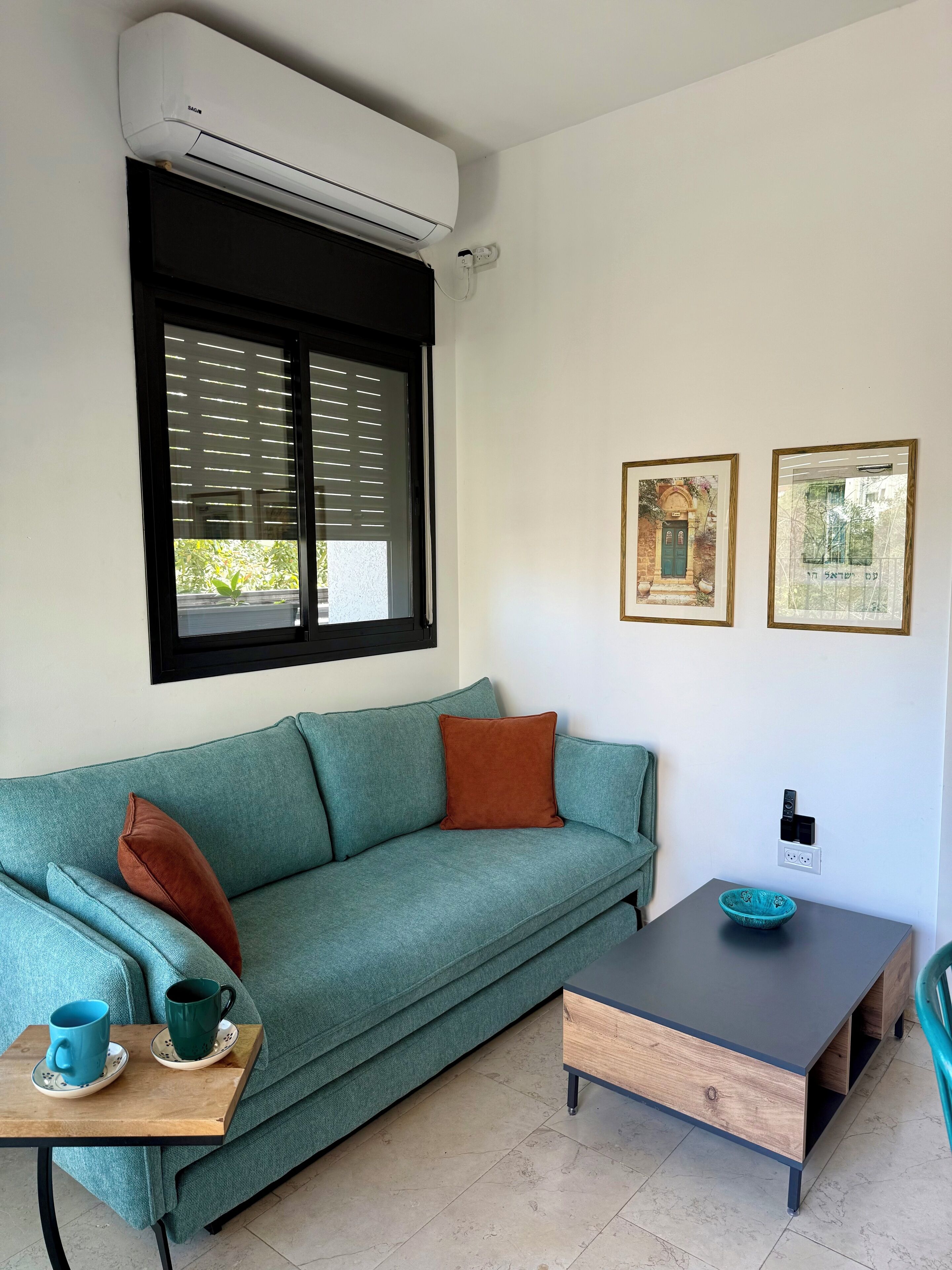 Smart TV, books, video library, stereo