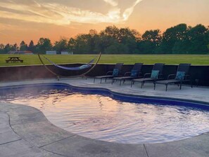 Outdoor pool, a heated pool