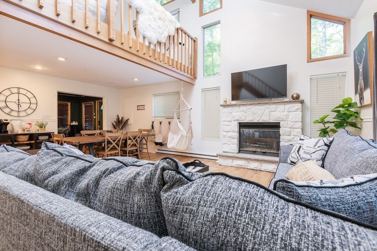 TV, fireplace, video games