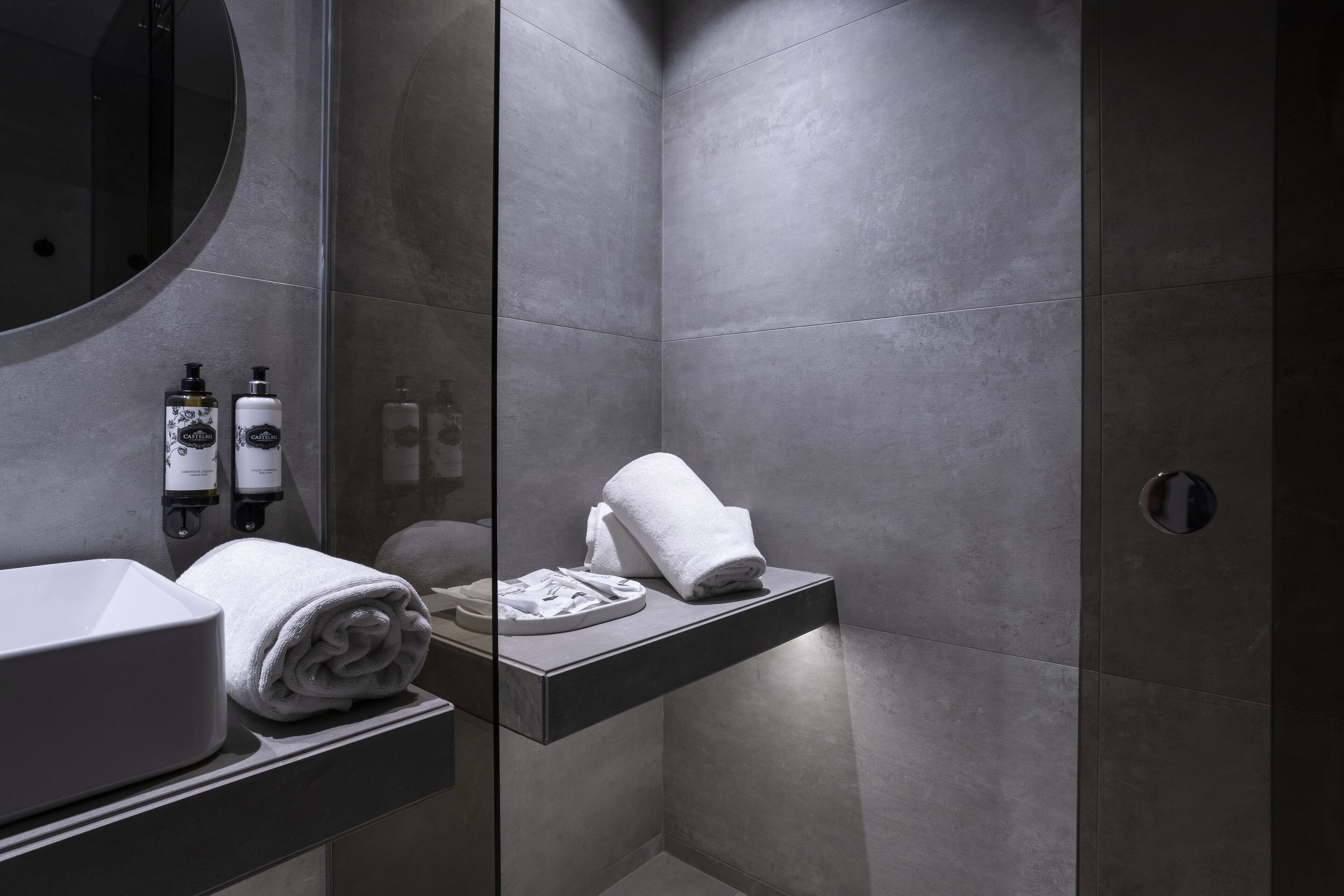 double room, city view (custom) | bathroom | shower, hair dryer, towels, soap