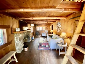 Hideout 2 Bed | Living area | 55-inch flat-screen TV with cable channels, fireplace - Idyllwild Inn (Idyllwild)