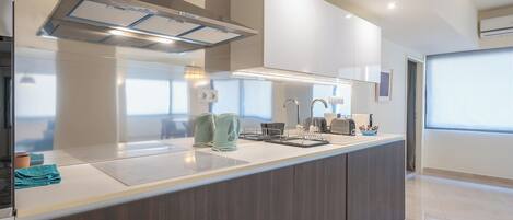 Apartment | Private kitchen | Full-sized fridge, oven, stovetop, dishwasher