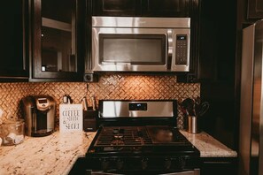 Fridge, microwave, dishwasher, toaster