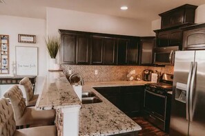 Fridge, microwave, dishwasher, toaster