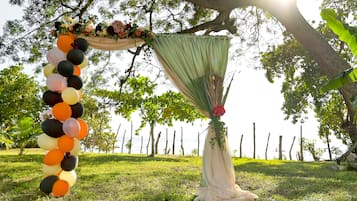 Outdoor wedding area