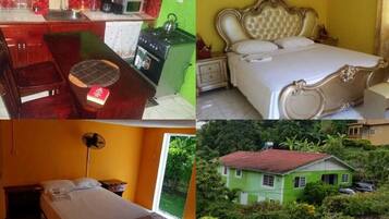 Full-size fridge, microwave, oven, stovetop