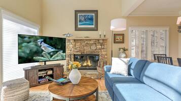 TV, fireplace, ping pong