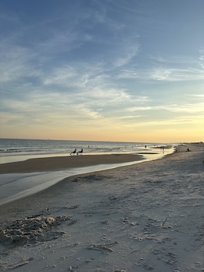 Beach nearby, sun loungers