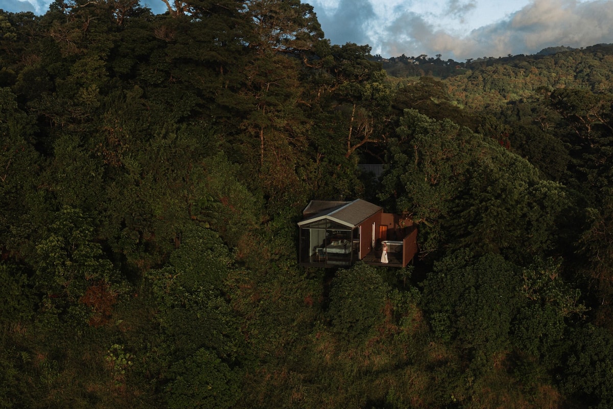 Black Glass Haus with Hot Tub and Panoramic Views | Ropa de cama de alta calidad, edredón y camas con pillow-top