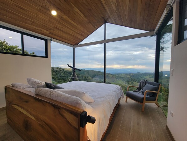 Glass Cabin 1.0, with Hot Tub and Panoramic Views | Premium bedding, down comforters, free minibar, individually decorated