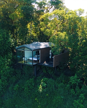 Glass Cabin 2.0, with Hot Tub and Panoramic Views | Premium bedding, down duvets, pillow-top beds, free minibar - Amalú Luxury View Cabins (Sierra)