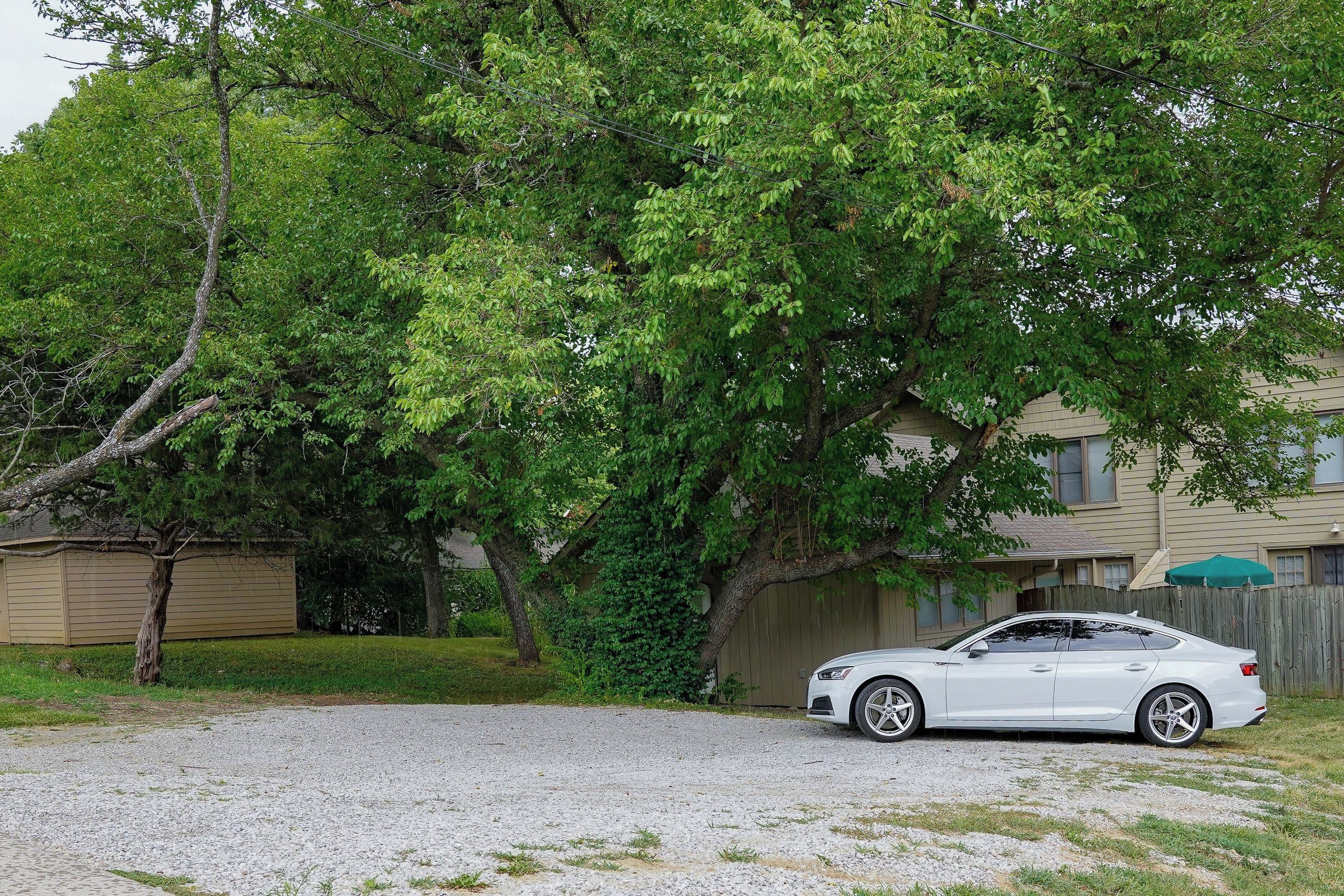 Private gravel parking area