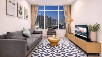 Appartement, 2 chambres, vue ville | Draps en coton égyptien, literie de qualité supérieure, Wi-Fi gratuit