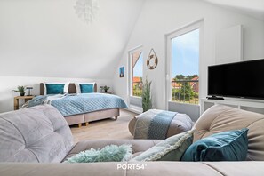 2 Schlafzimmer, Reisekinderbett, kostenloses WLAN, Bettwäsche