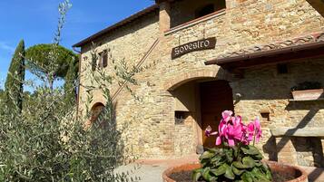 A stone building with a sign reading "Sovestro."
