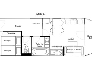 Unclassified image, 2 of 6, button - Comfortable 1-Bedroom, Ski-in/Ski-out, Near Shops (La Tania)