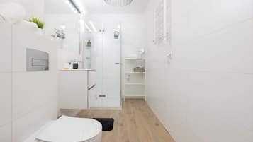 Dusche, Haartrockner, Handtücher