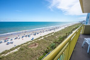 Enjoy stunning ocean views from this beachfront balcony.