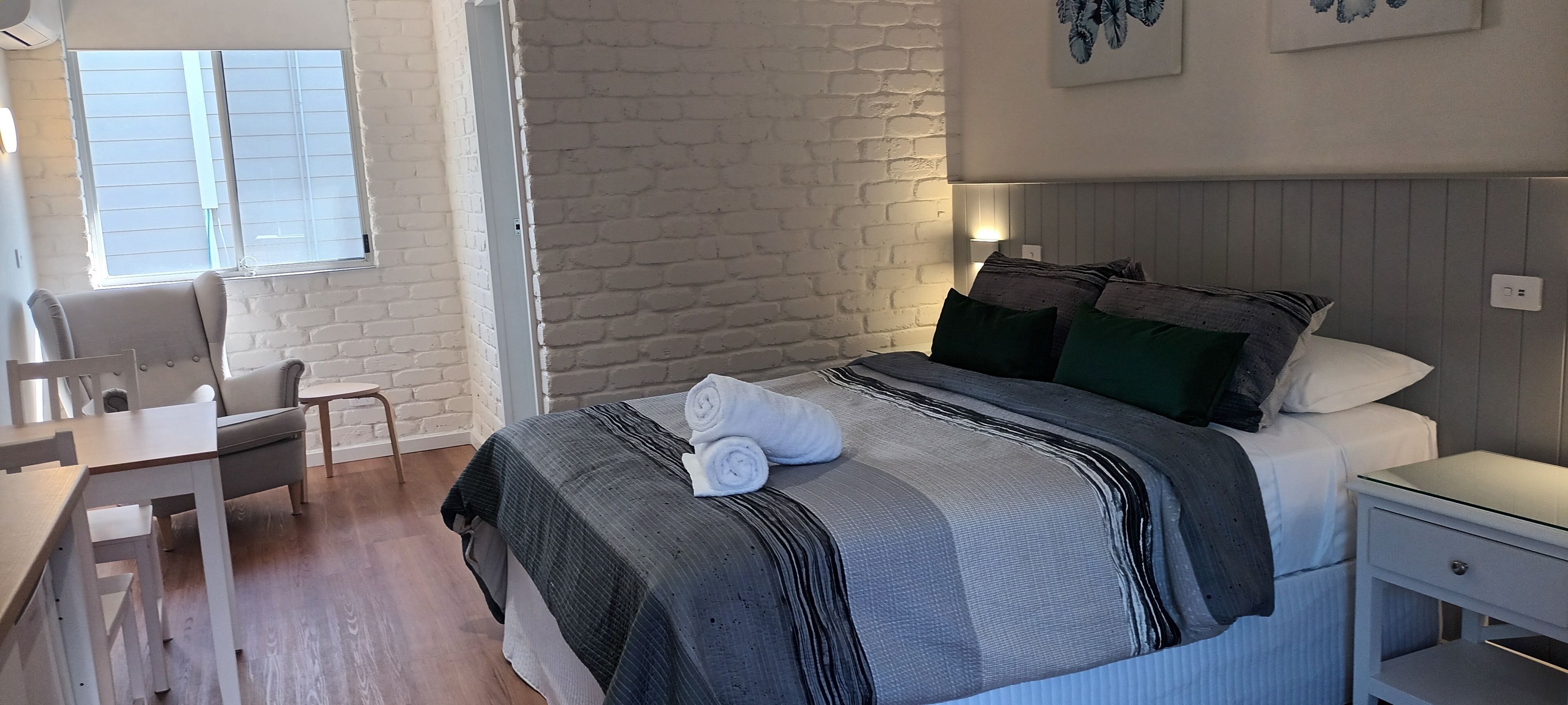 Blackout drapes, iron/ironing board, travel crib, free WiFi