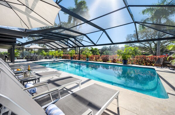 Outdoor pool, a heated pool