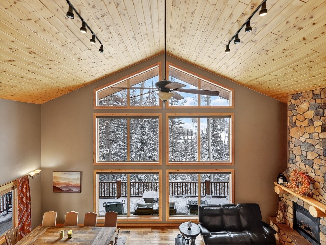 TV connectée, cheminée, lecteur de DVD, écrans d'ordinateur