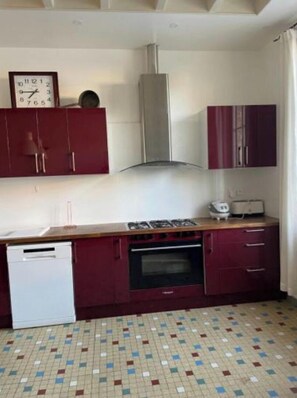 Fridge, oven, stovetop, dishwasher