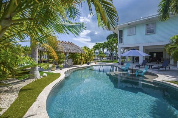 Outdoor pool, a heated pool